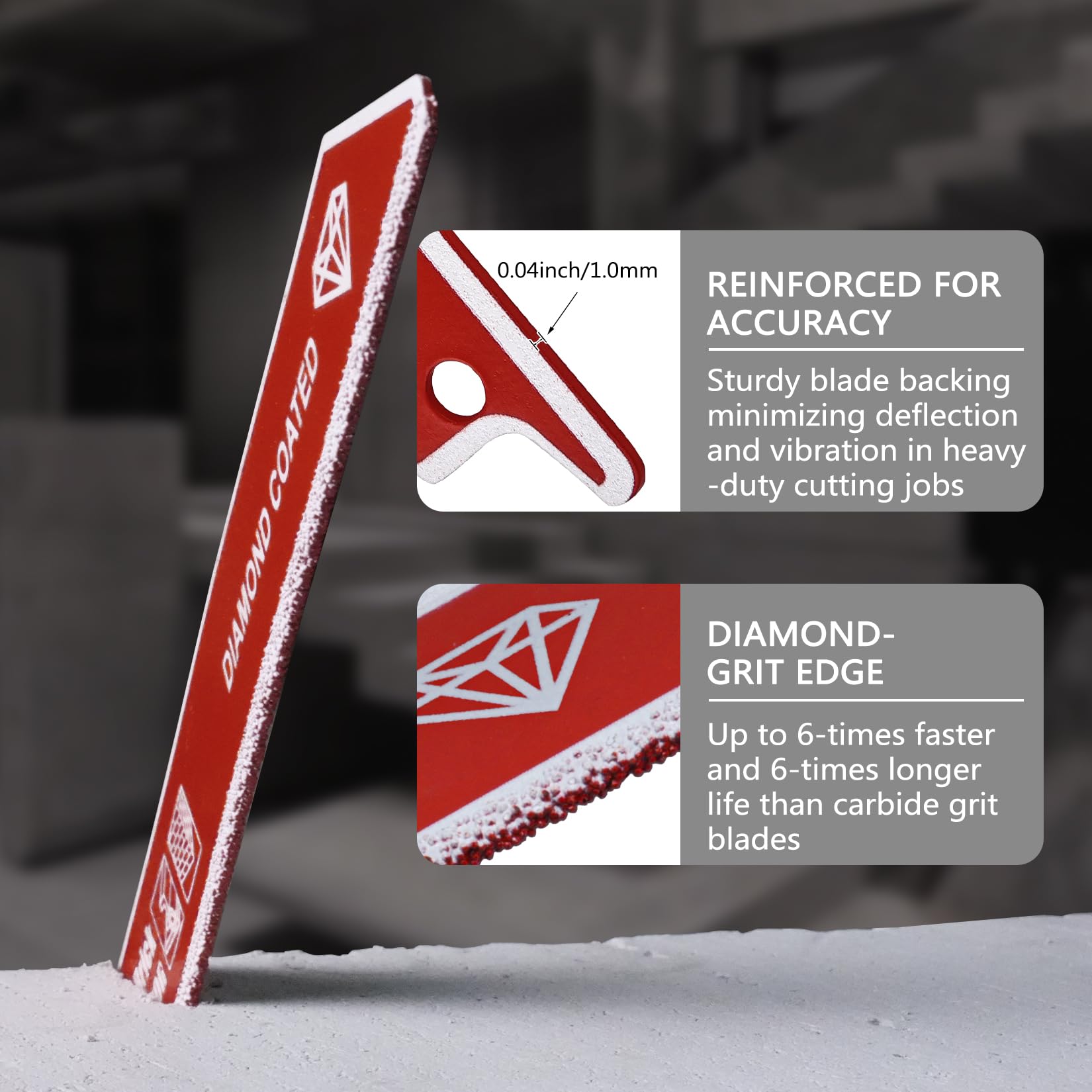 PAYA TOOLS diamond-coated edge blade for fiber cement applications.