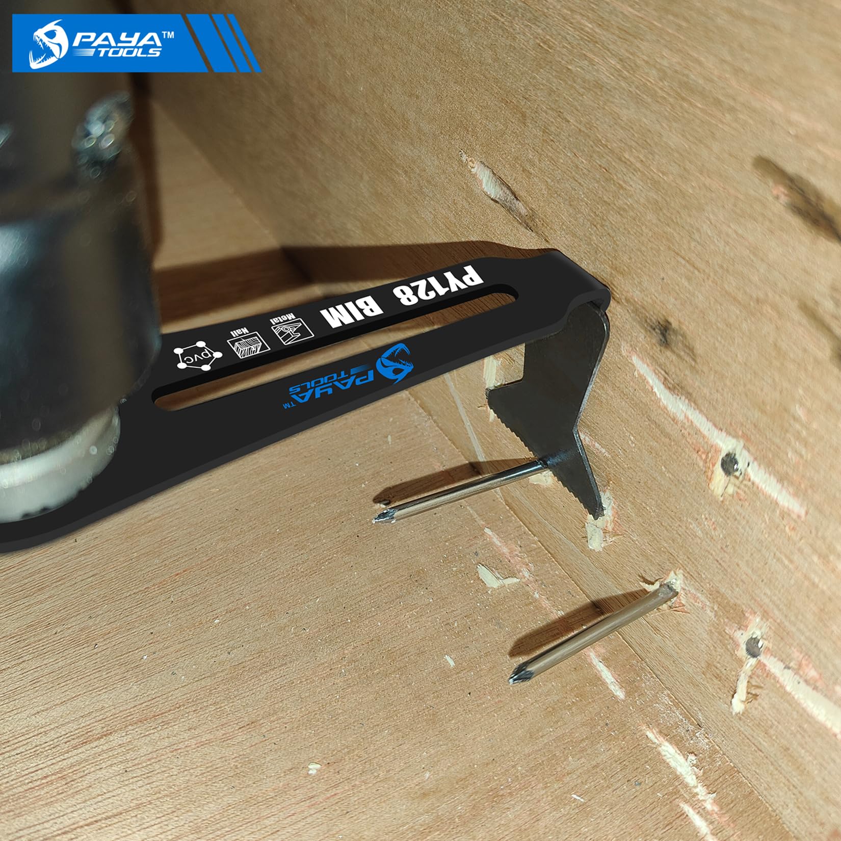 PAYA TOOLS laser-etched logo blade for quick identification and accuracy.