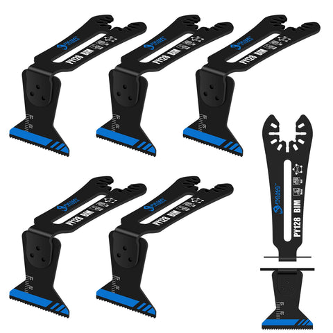 PAYA TOOLS universal bi-metal blade for 1-1/4 inch cuts with 90-degree reach for tight spaces.