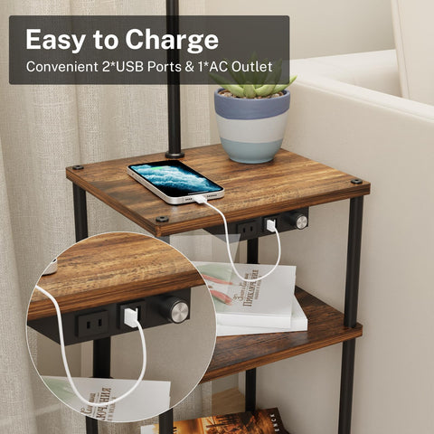 Pazarfami floor lamp with shelving beside a sofa for organized living space