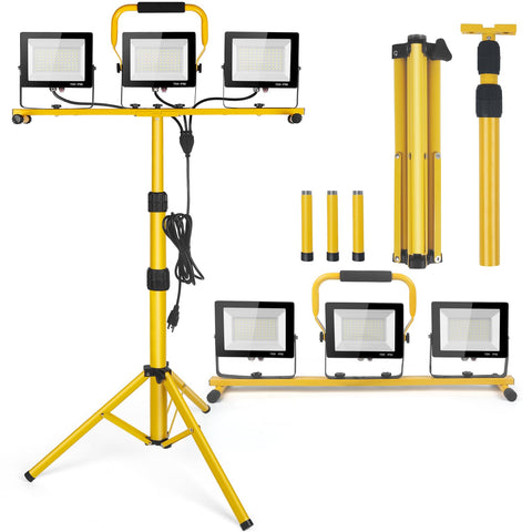 PBPHX 21000 lumen LED work light on an extended tripod for wide outdoor illumination