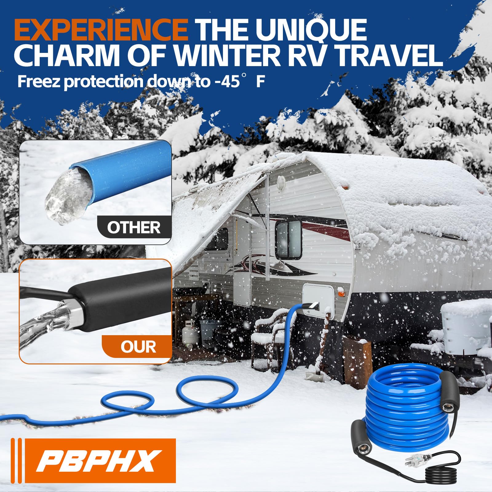 PBPHX smart thermostat controls temperature to prevent freezing during use