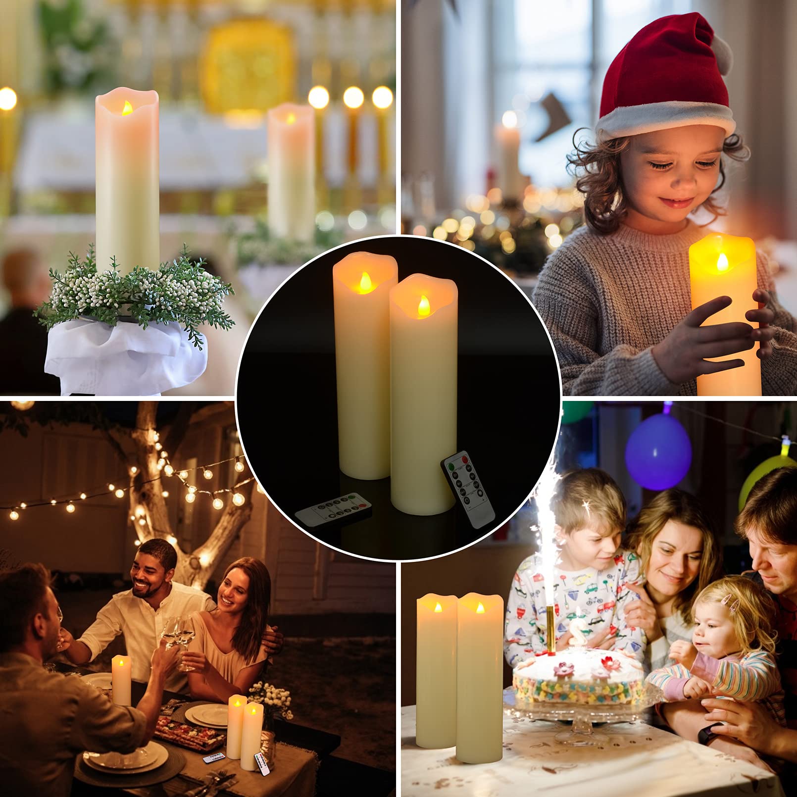 PChero decorative candles perfect for holiday table setting.