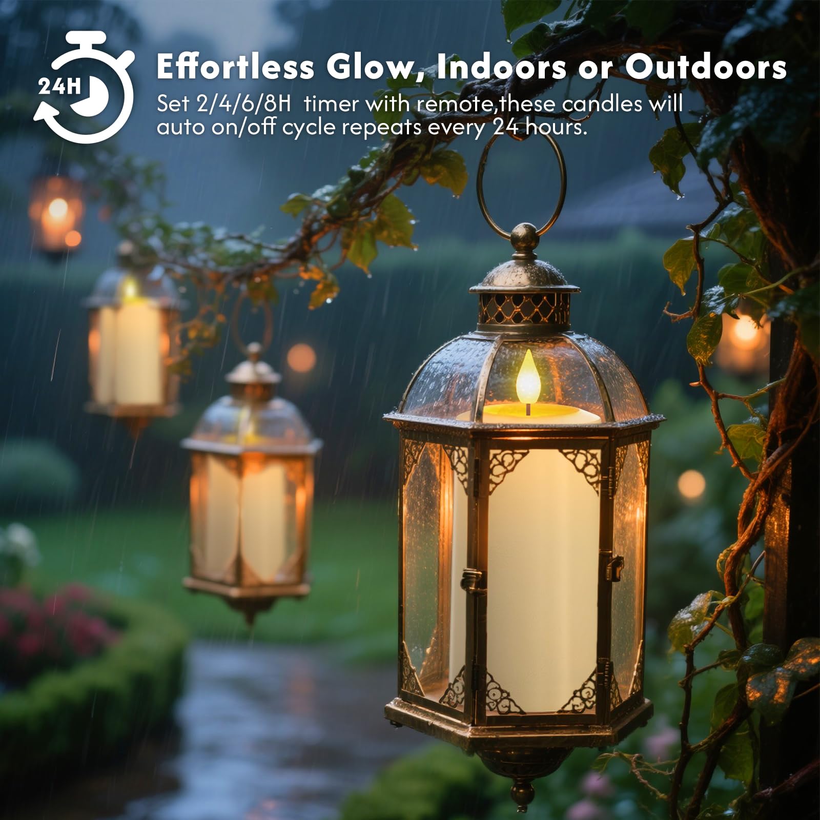 PChero four-pack LED candles arranged as a cohesive centerpiece