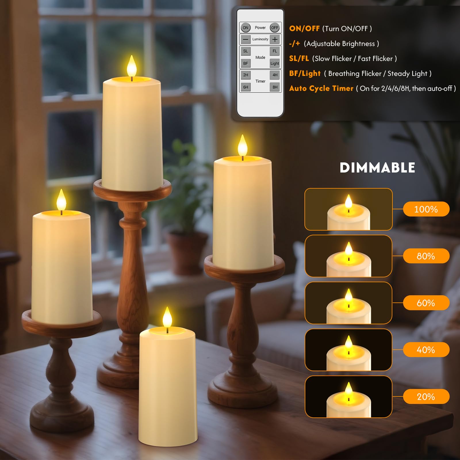 PChero outdoor waterproof pillar candles ready for garden or patio use