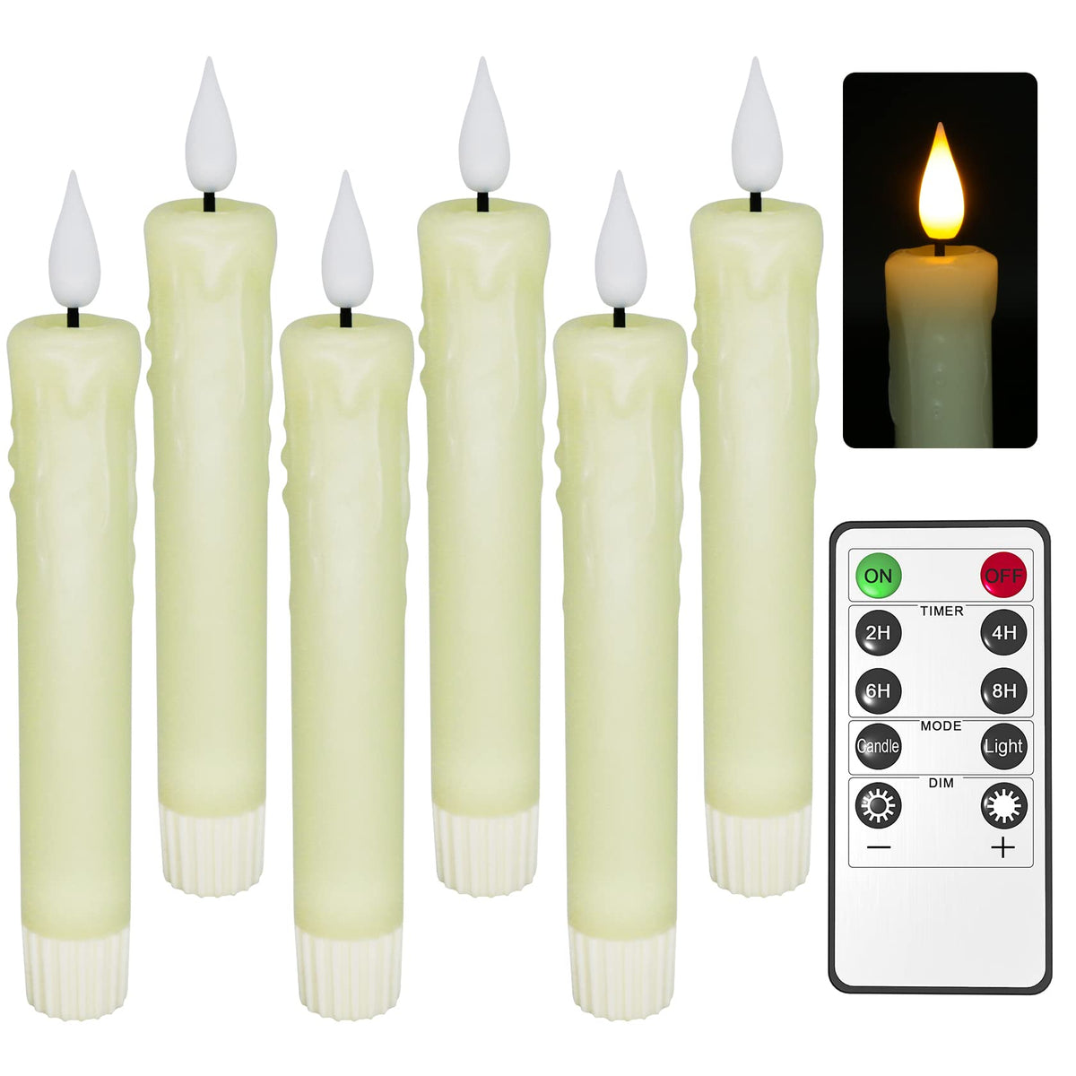 PChero real-wax LED taper candle ivory for elegant centerpieces