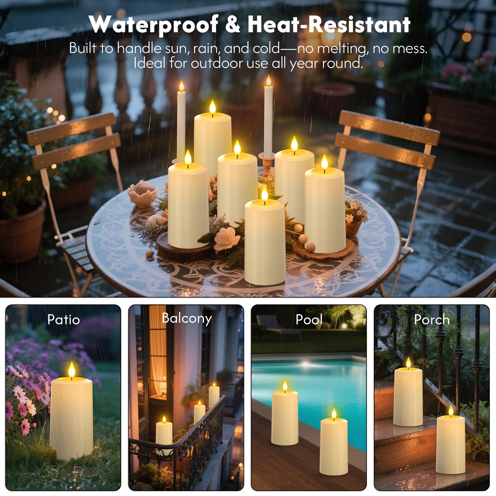 PChero realistic 3D wick glow for authentic candle ambiance