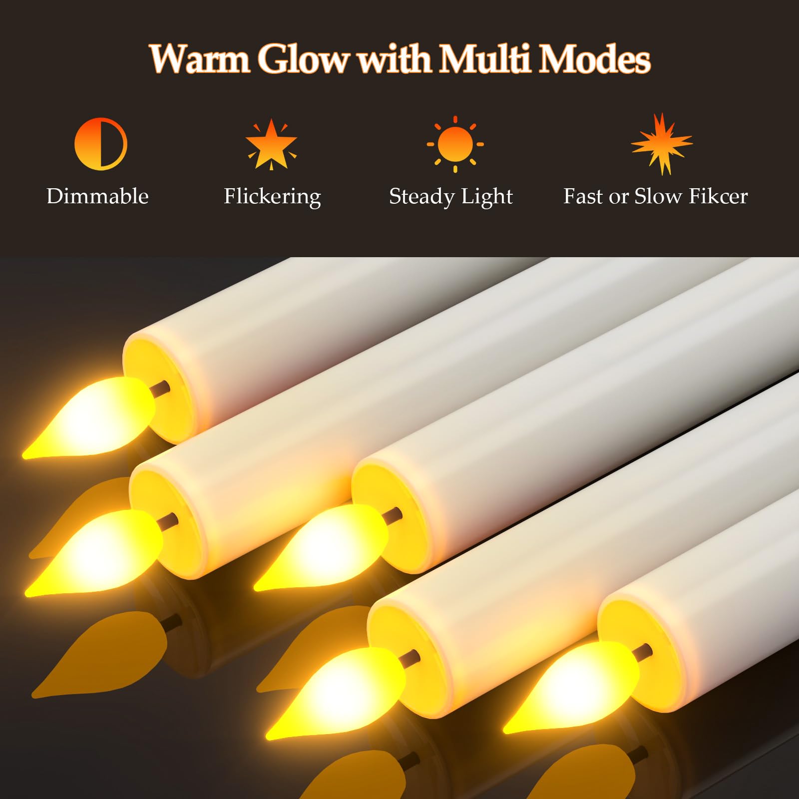PChero 6.7-inch taper candles in holder showcasing versatile decor.