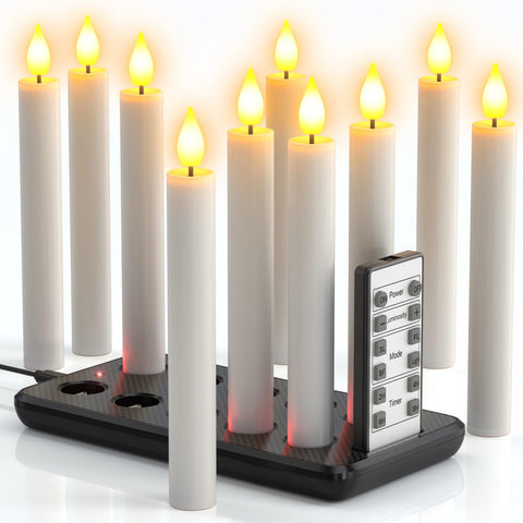 PChero charging station base powers rechargeable taper candles for nonstop glow.