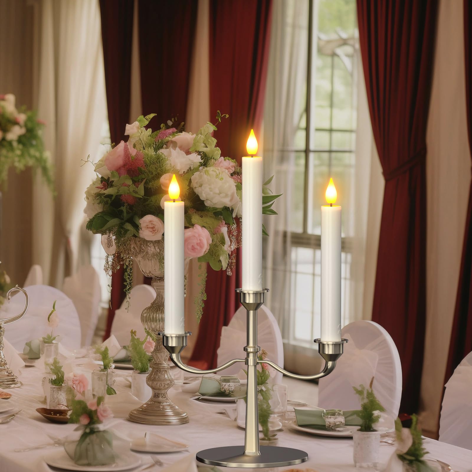 PChero Christmas window candles create a magical seasonal display.