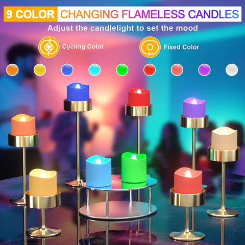 PChero color-changing tea light cycles through nine colors for mood lighting.