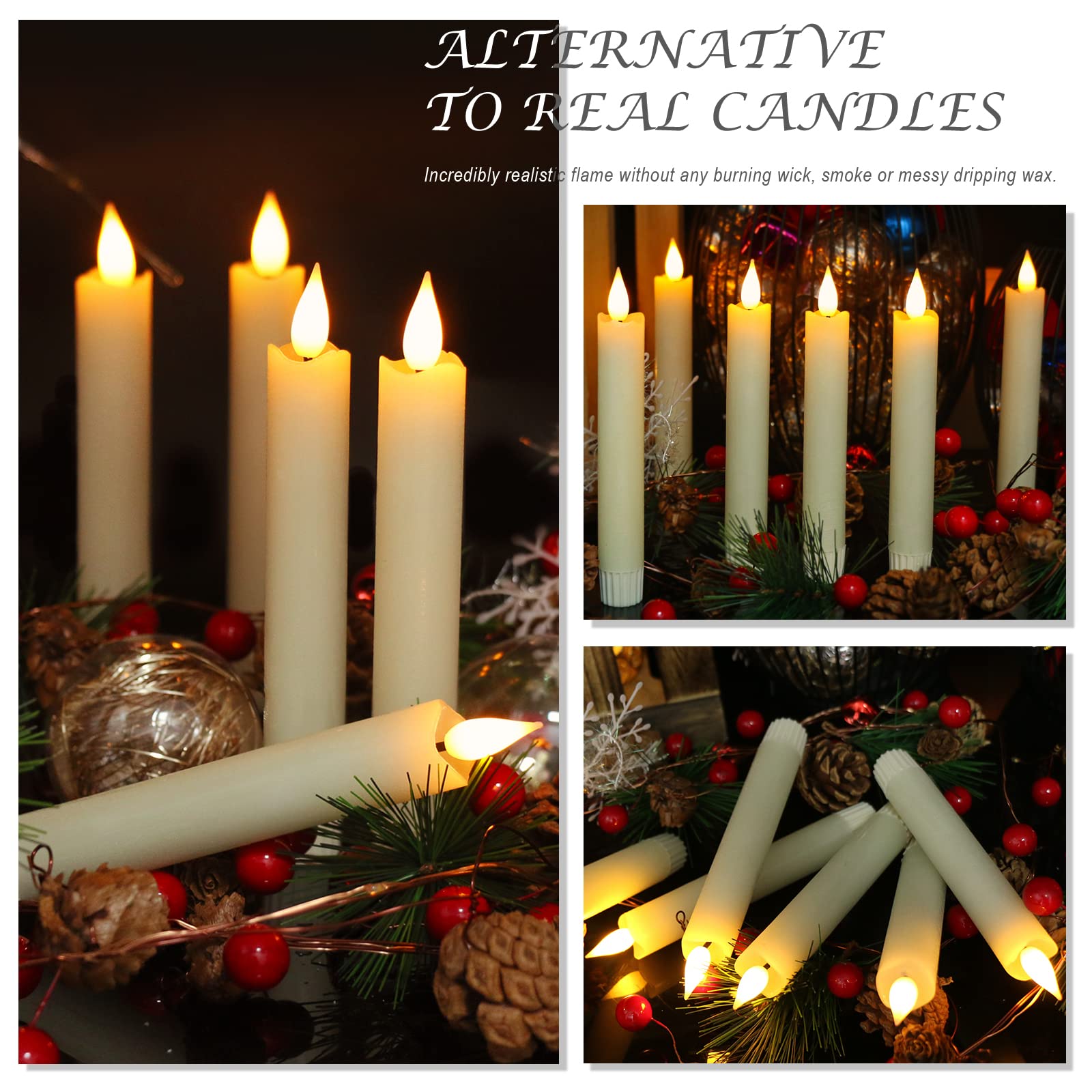 PChero 6.4-inch taper candles for indoor and outdoor displays