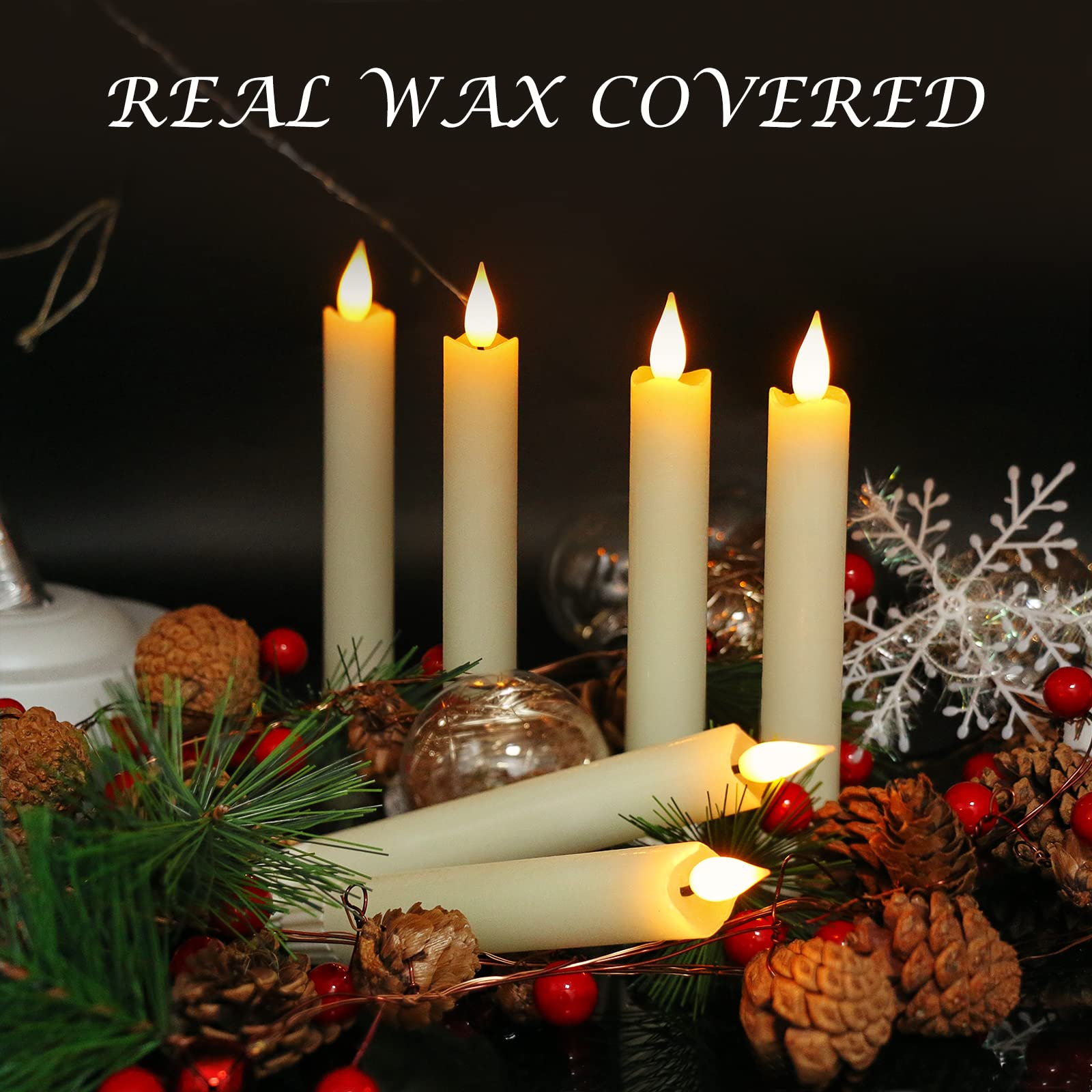 PChero real wax cover and 3D flame simulate a classic candle glow