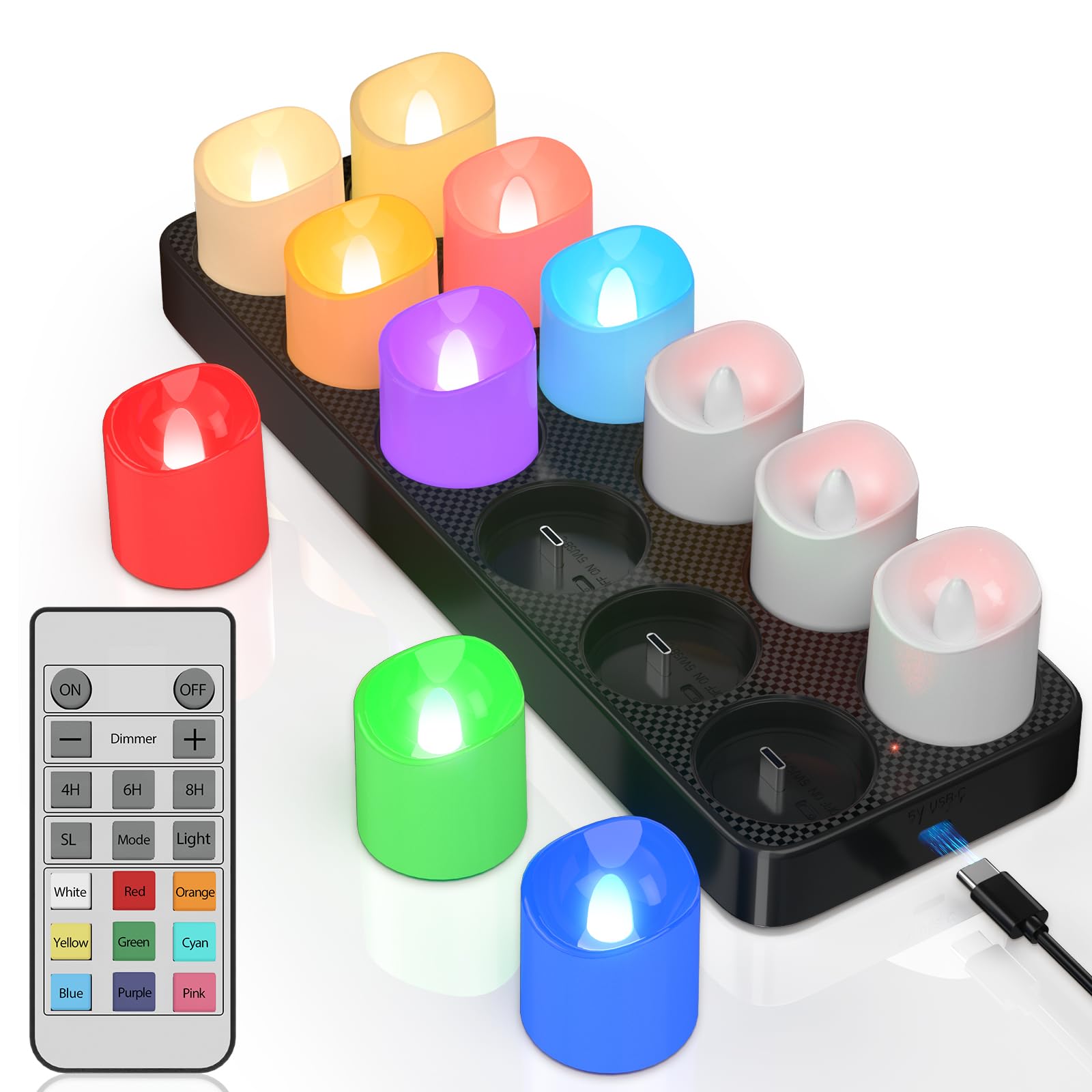 PChero rechargeable tea light with remote for effortless ambience control.