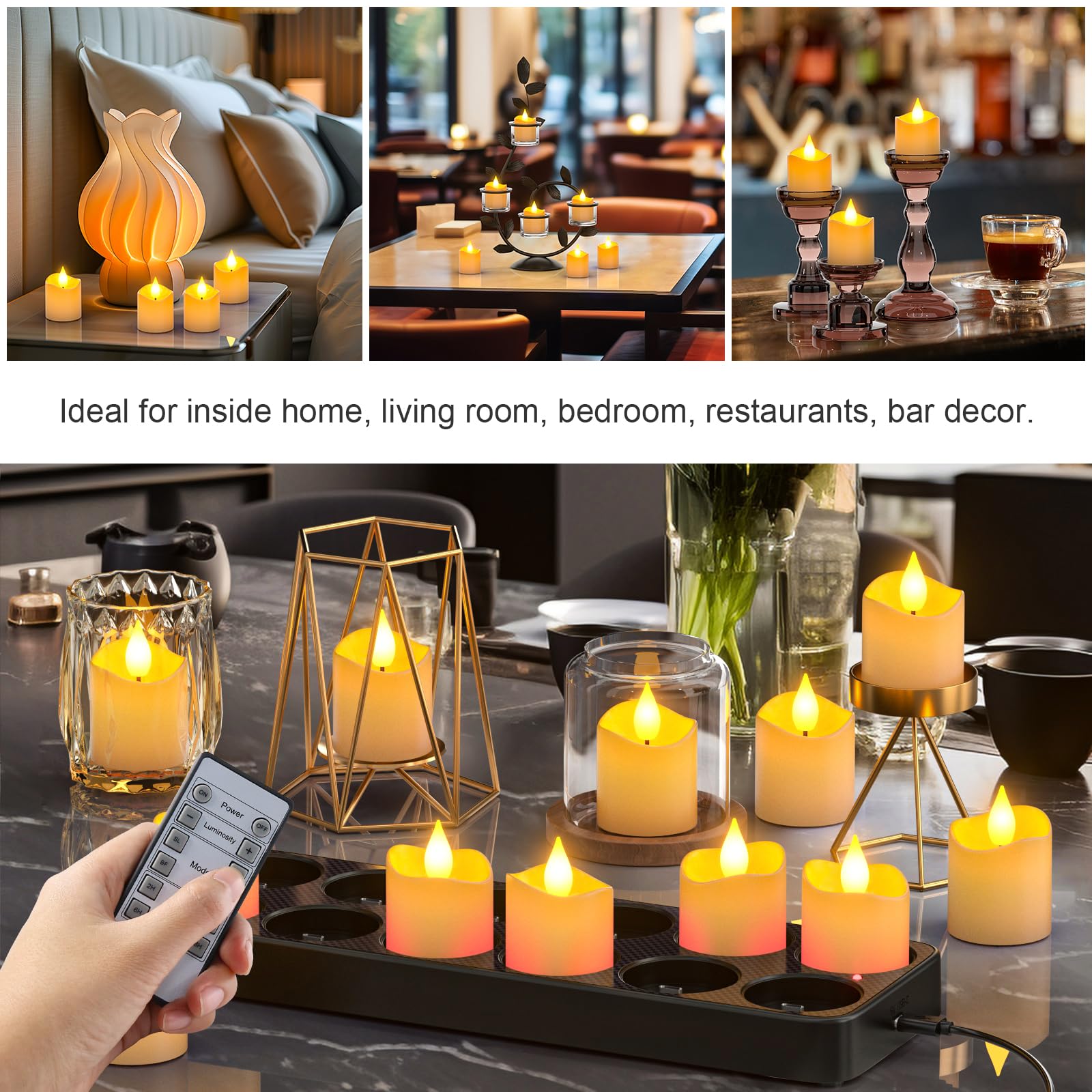 PChero candles used as wedding centerpieces with a romantic glow