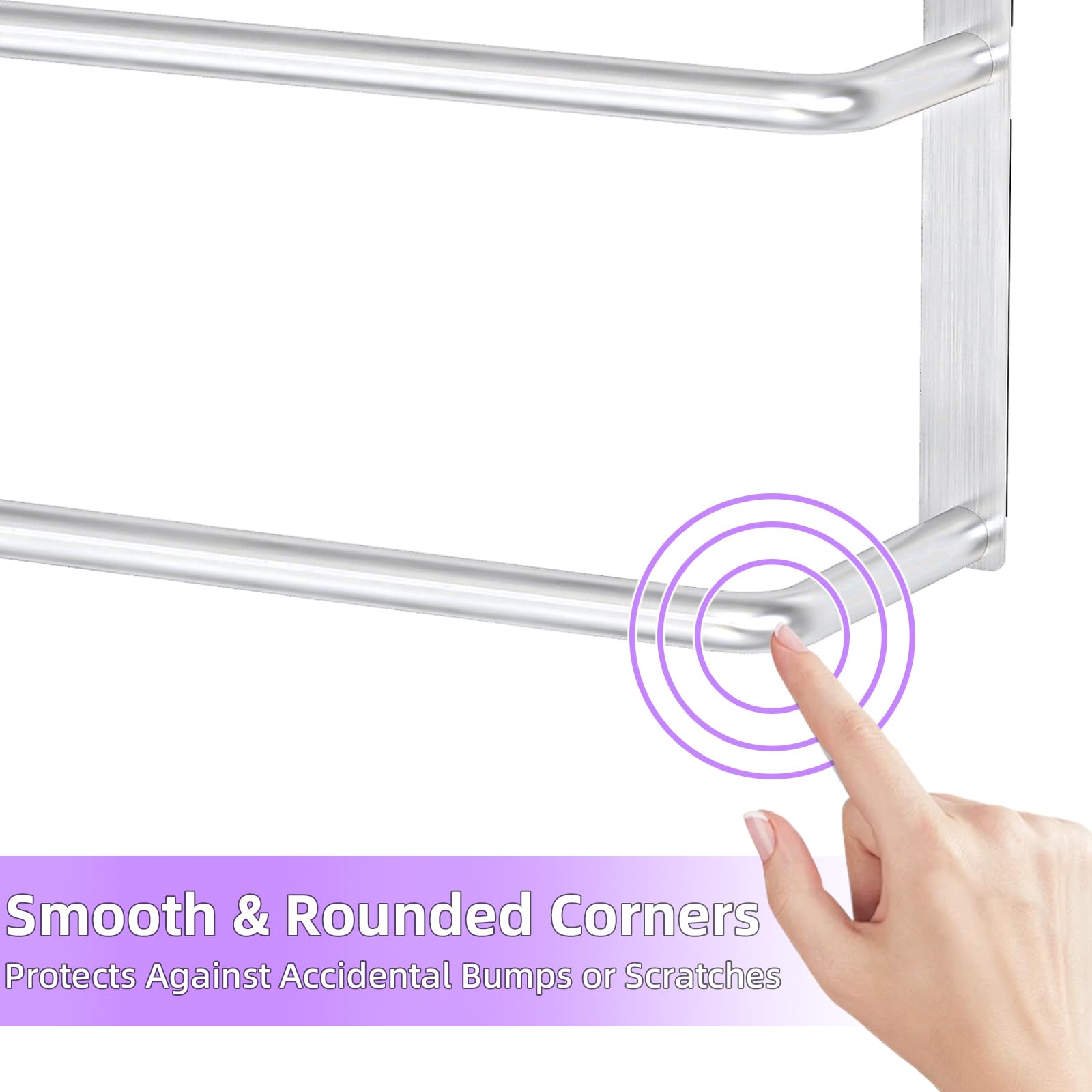 PDBADA brushed silver finish adds modern bathroom style.