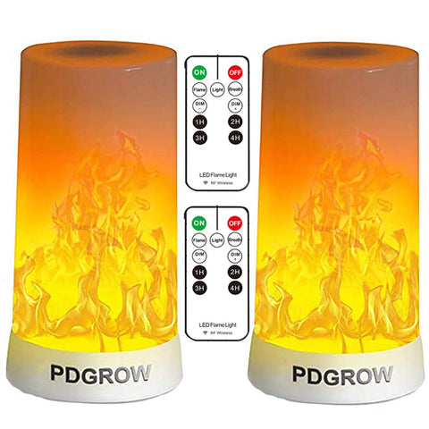 PDGROW LED flame light with remote control for adjustable ambiance