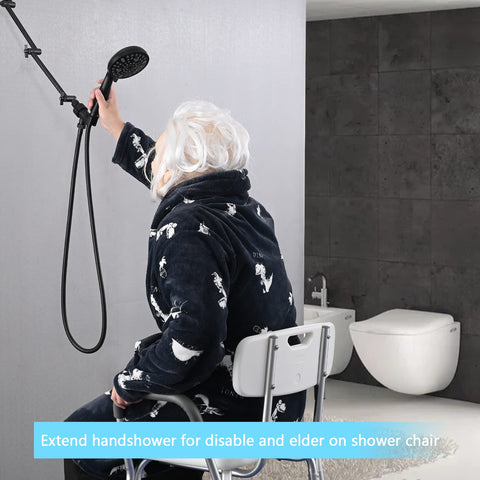 PDPBath 16-inch extension reduces elbow bumps and wall clutter.
