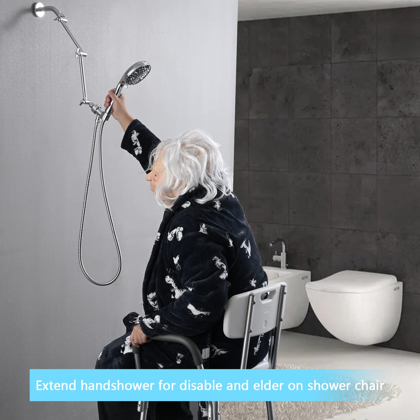 PDPBath extended height supports kids, seniors, and shower chairs comfortably.