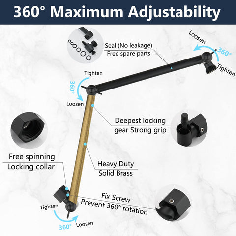 PDPBath universal G1/2 connection shows compatibility with rain and handheld heads.