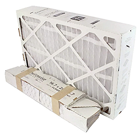 Pack shot of PDTXCLS PLESIU filters, two-pack compatible with standard residential HVAC units.
