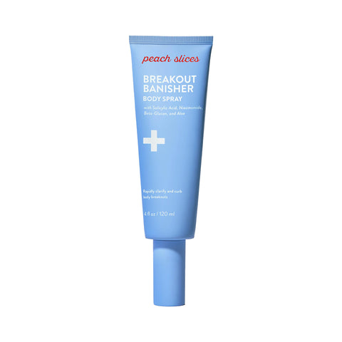 Peach Slices Breakout Banisher Bottle Pour shows easy, even application for body spray