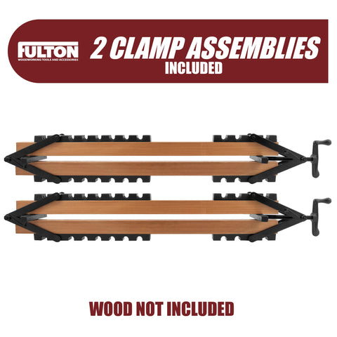 Peachtree 4‑way clamp side view highlighting side pressure pads protecting stock
