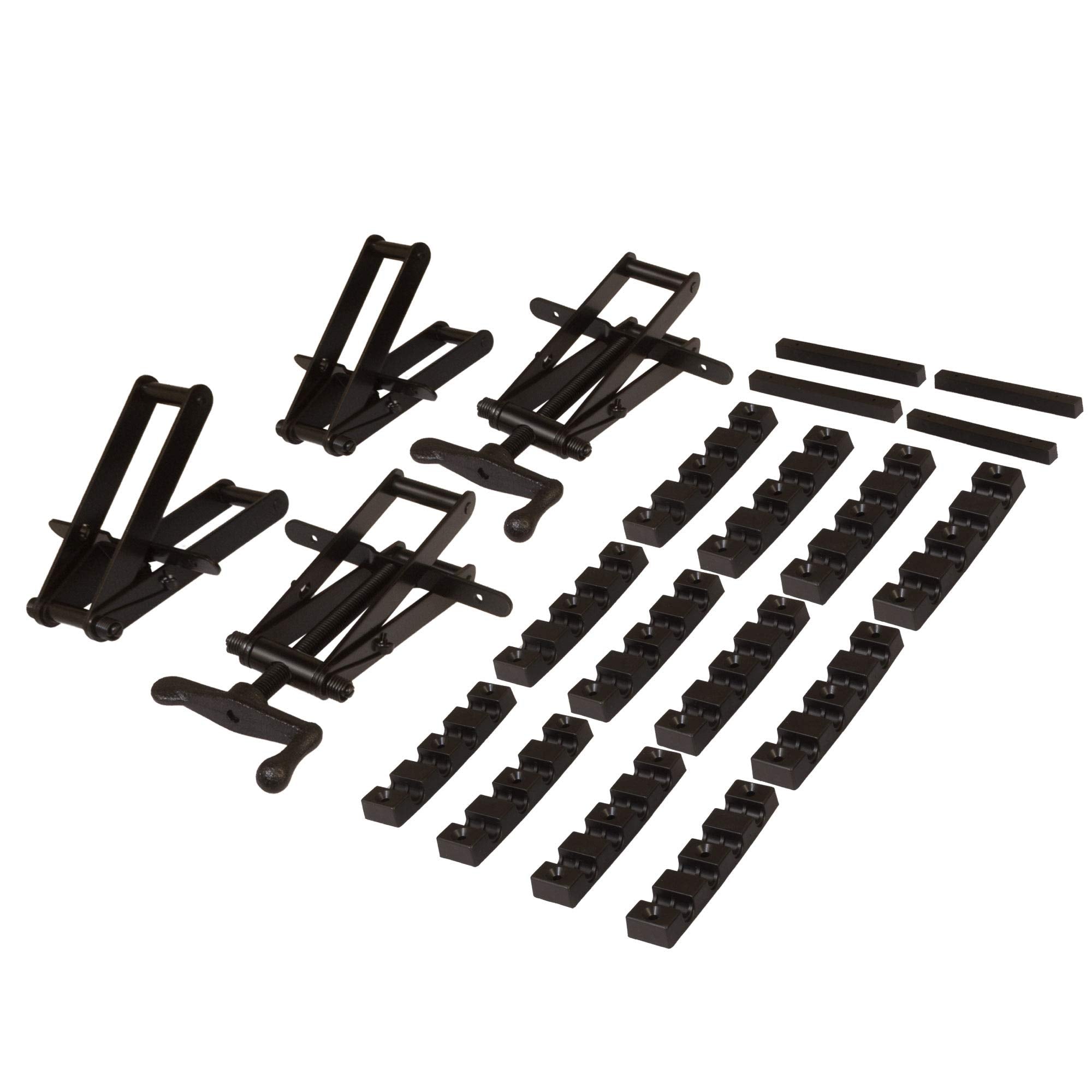 Peachtree 4‑way clamp top view showing four‑sided pressure for panel glue ups