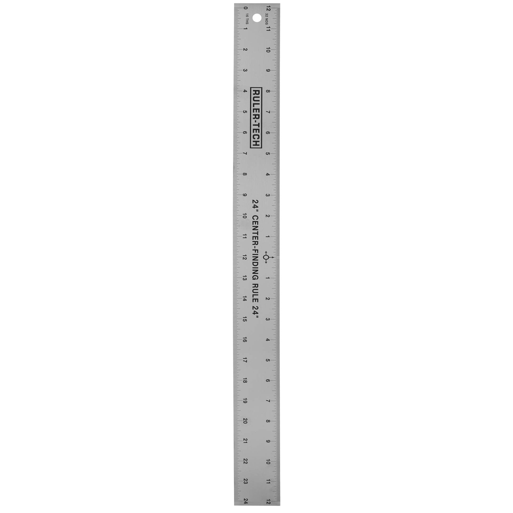 Peachtree center finding ruler close-up showing precision center mark for layouts.