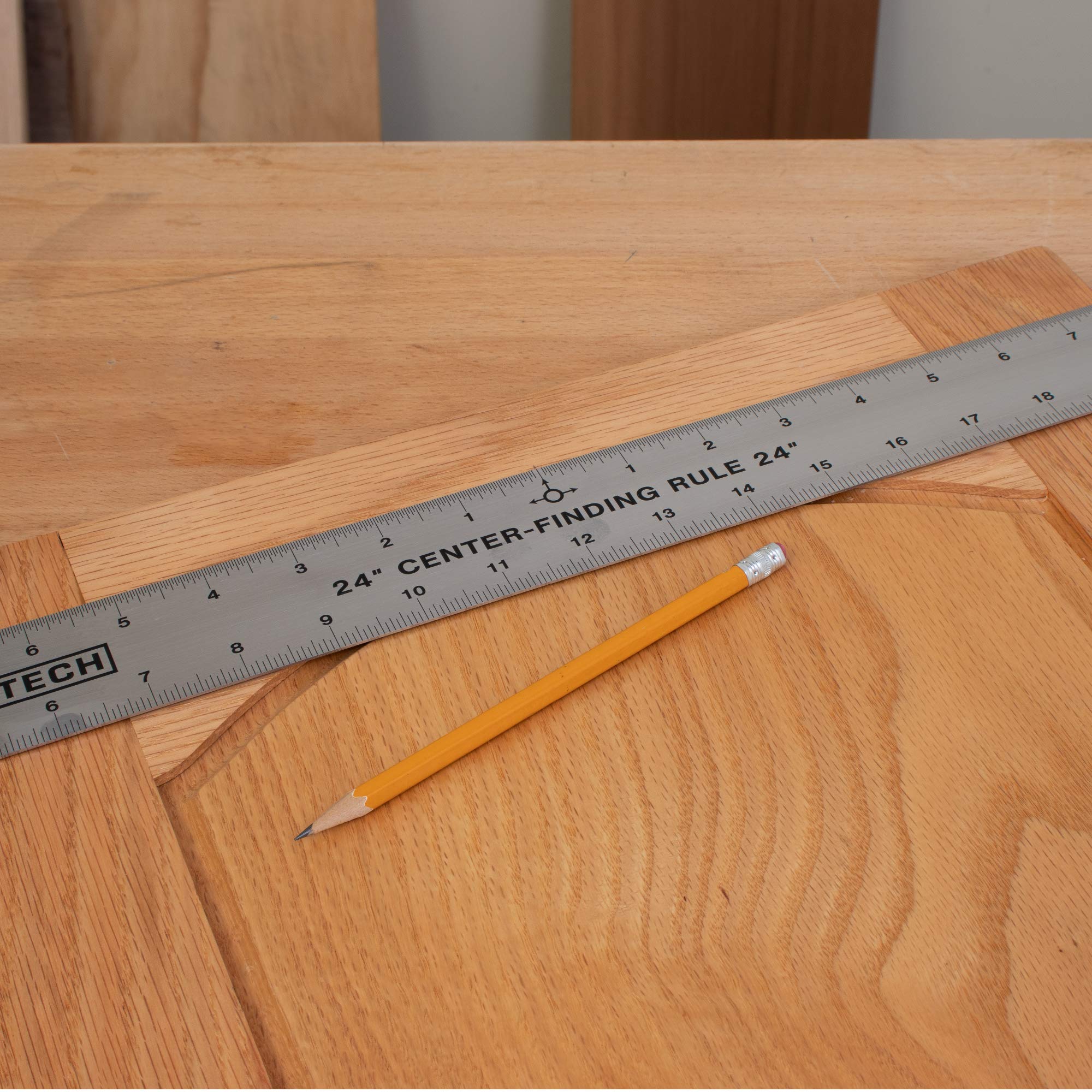 Peachtree center finding ruler underside shows 16th scale for versatility.