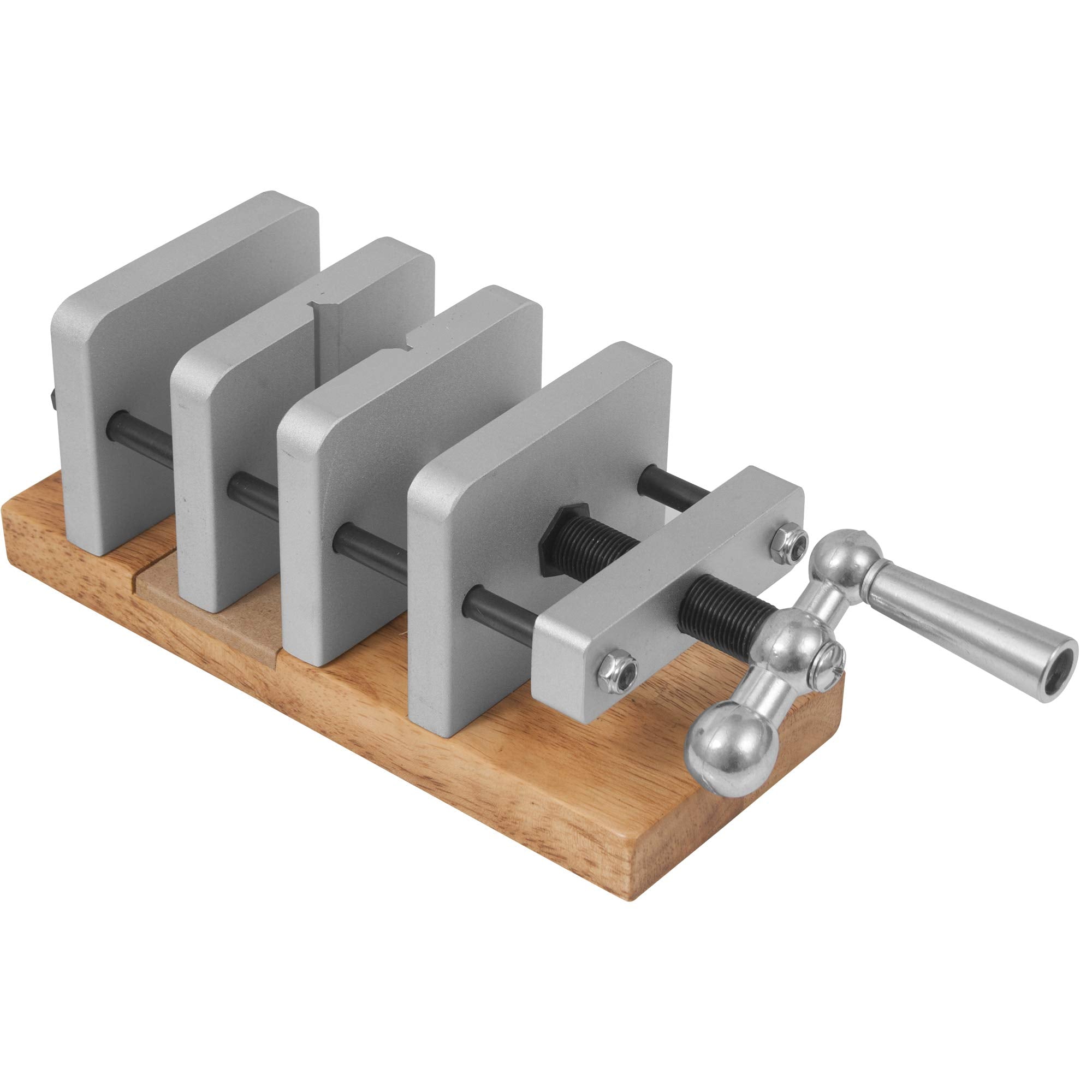 Peachtree Pen Centering Vise with jaws aligned for precision center drilling