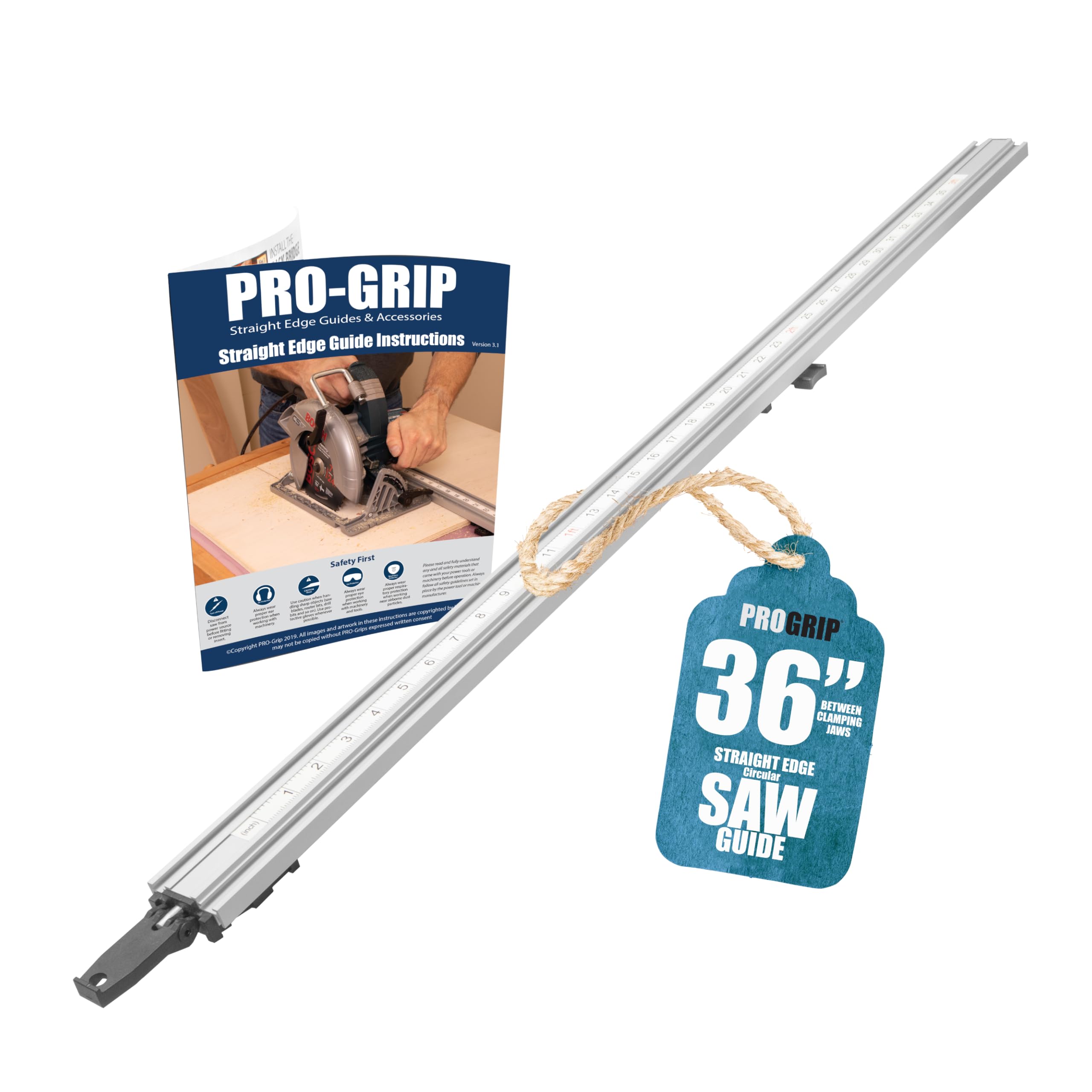 Peachtree ProGrip straight edge rail guiding a panel for precise cuts