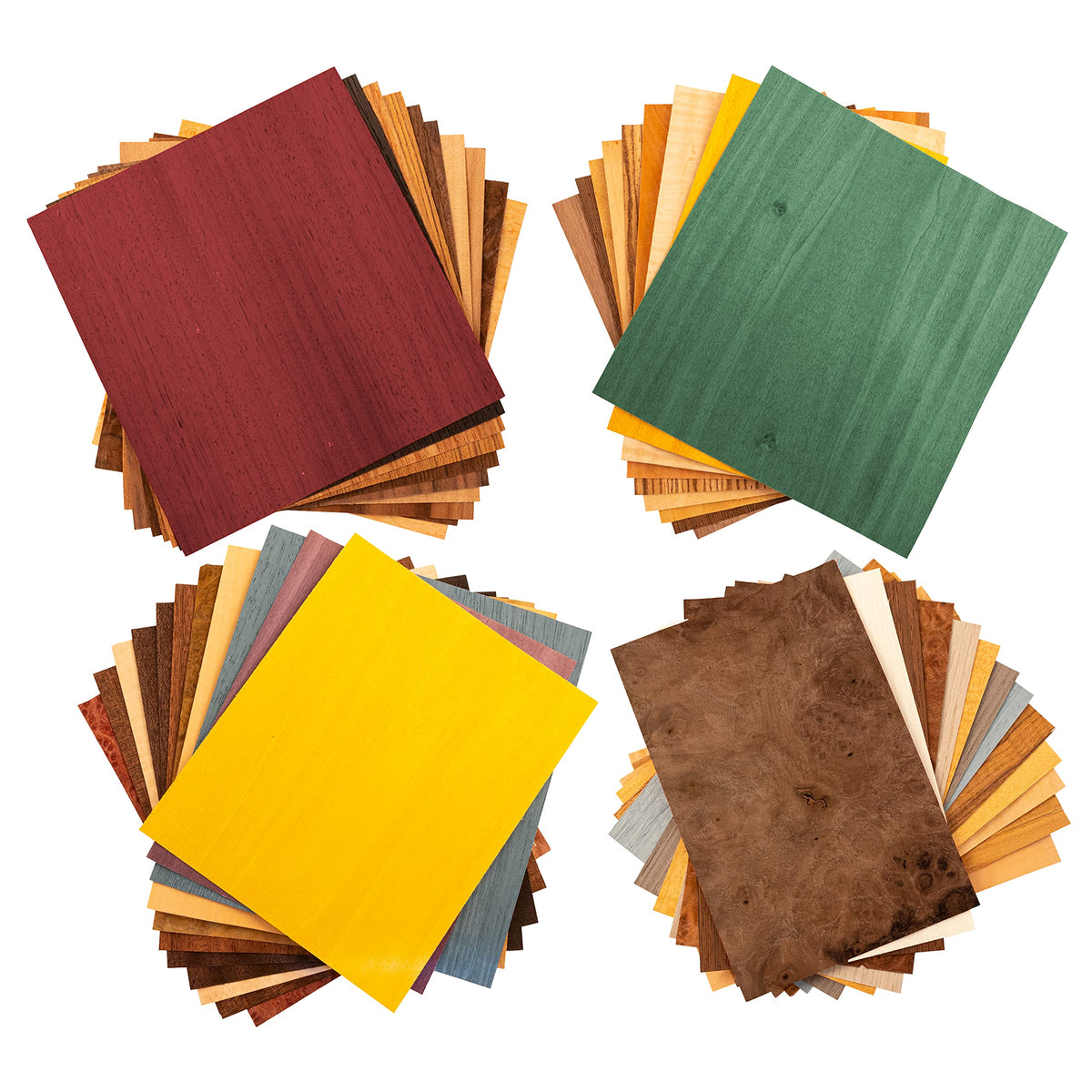 Peachtree Veneers Variety Pack Collection shows diverse woods for marquetry projects.