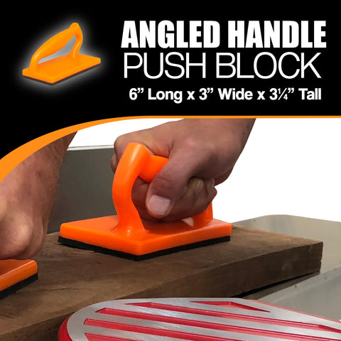 Peachtree small-offset push block maintains stock control on jointer or router