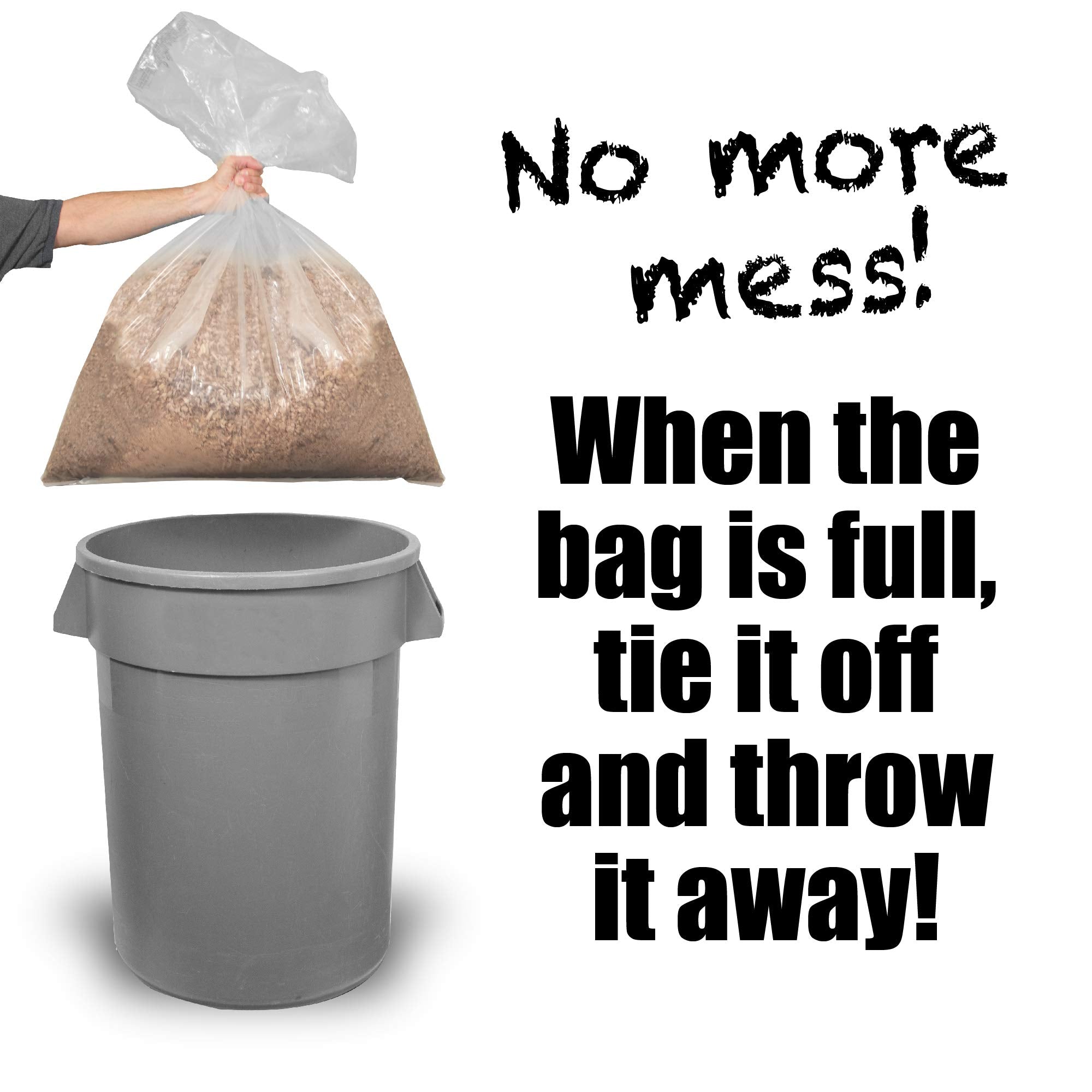 Stackable Peachtree bags provide ready replacements in a busy shop.