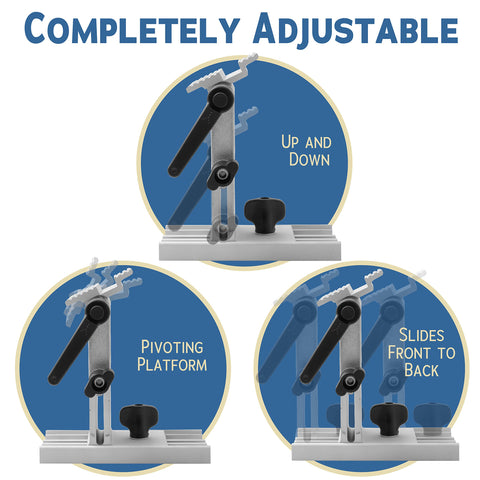 Peachtree Woodworking Supply tool rest jig 8-inch setup works with larger wheels for consistent edges