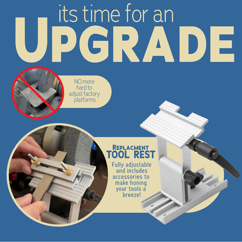 Peachtree Woodworking Supply tool rest jig pivoting miter slide enables precise angle adjustments