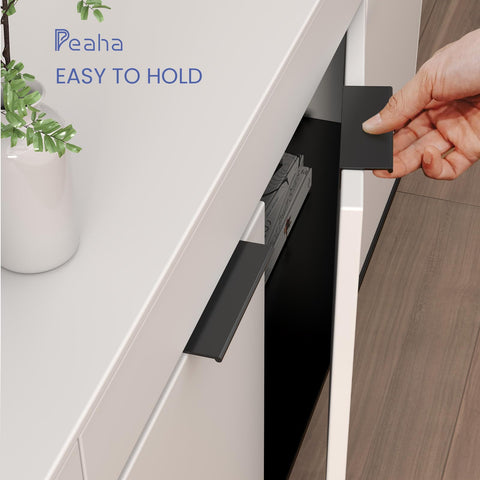 Peaha 10-pack black drawer pulls with included screws, ready for quick upgrades.