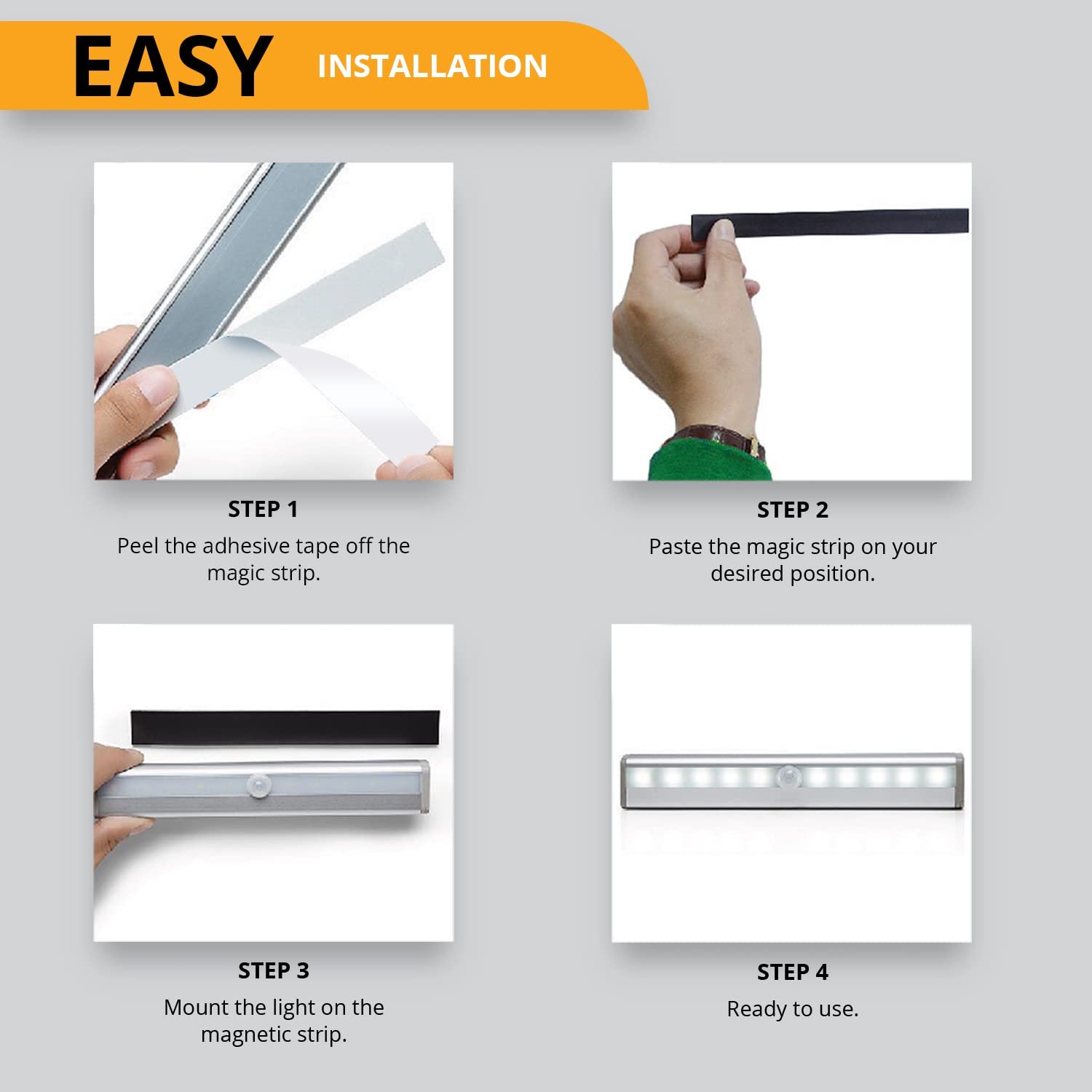 PeakPlus 10-LED unit illuminating basement storage area