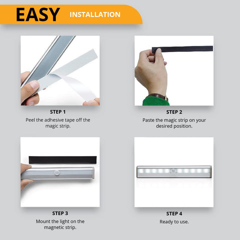 PeakPlus 10-LED unit illuminating basement storage area