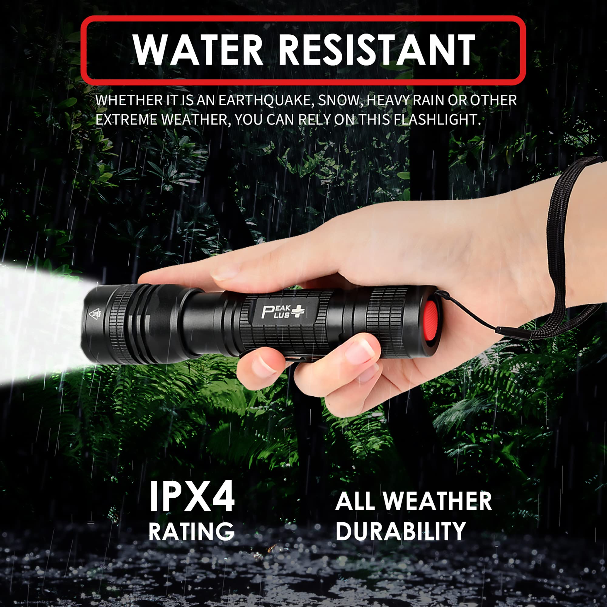PeakPlus PTAC1000 IPX6 water resistance in rain
