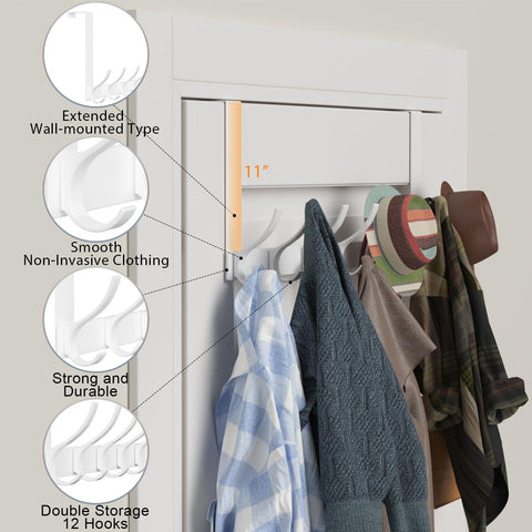 Peasulin door rack withstands heavy items without bending.