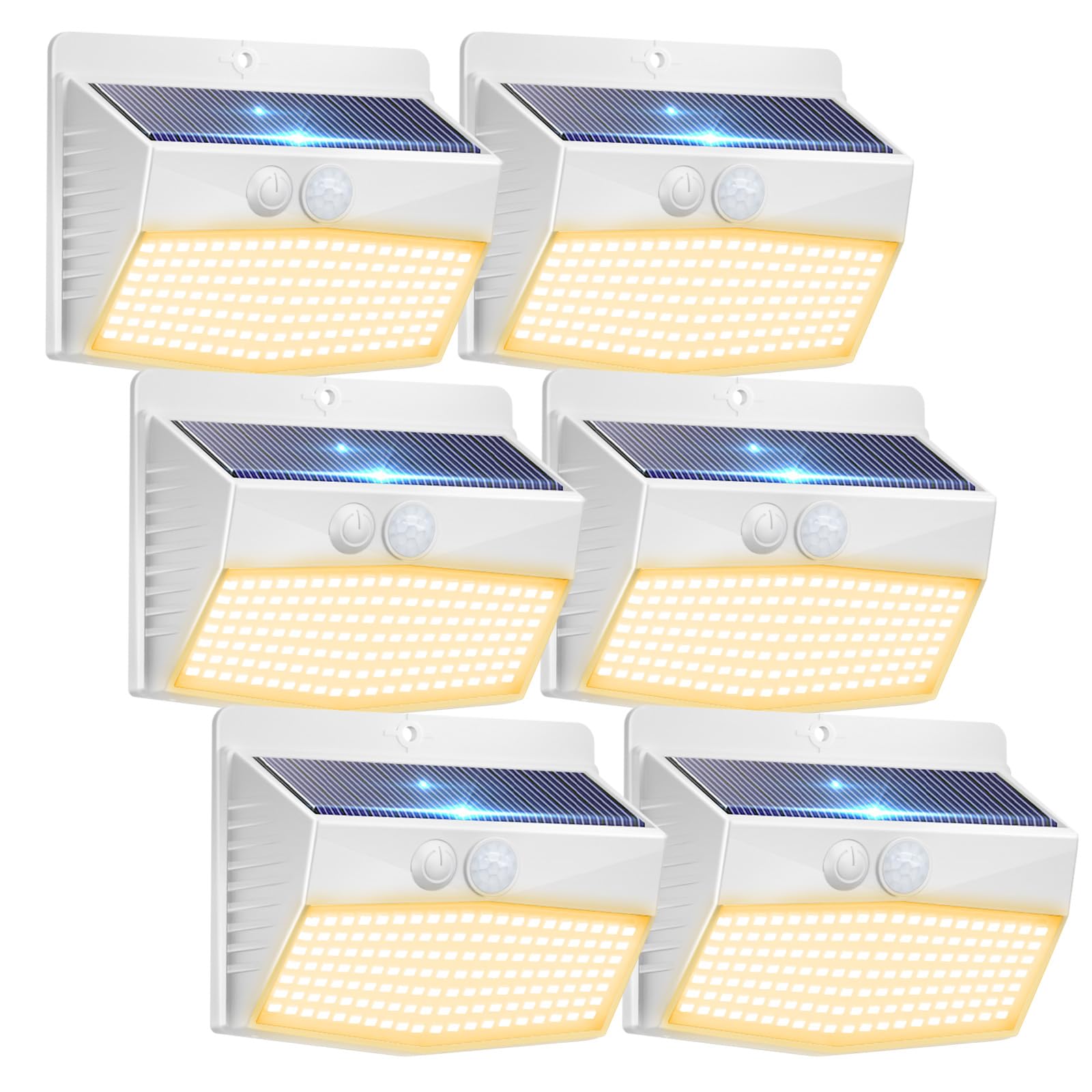 Peasur 6-pack solar outdoor lights with motion sensor illuminate walkways