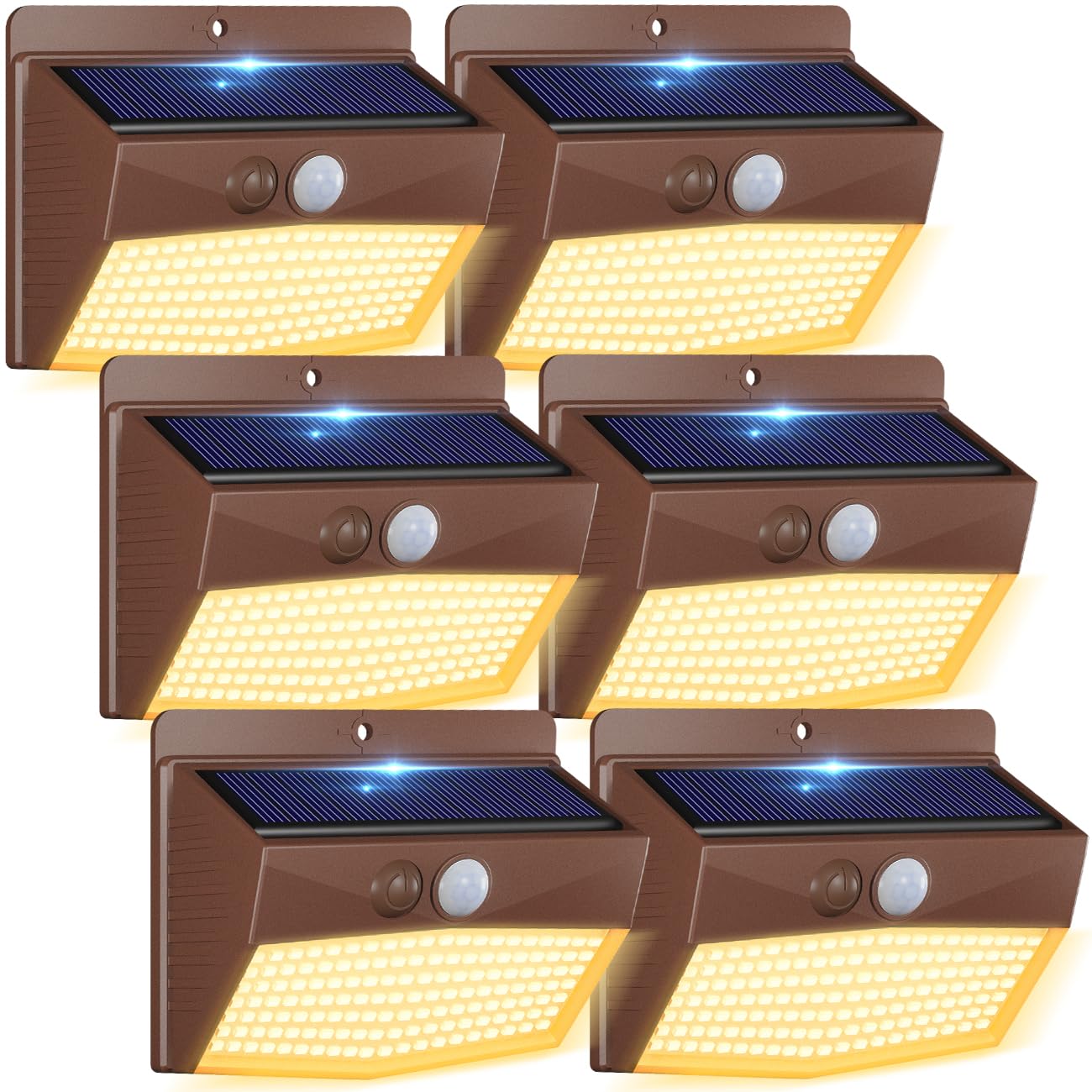 Peasur 6-pack solar outdoor lights with motion sensor illuminate pathways automatically