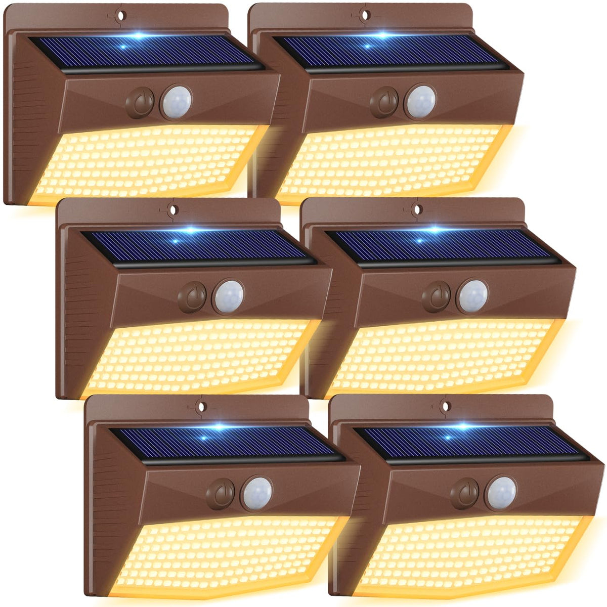Peasur 6-pack solar outdoor lights with motion sensor illuminate pathways automatically