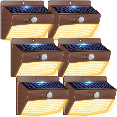 Peasur 6-pack solar outdoor lights with motion sensor illuminate pathways automatically