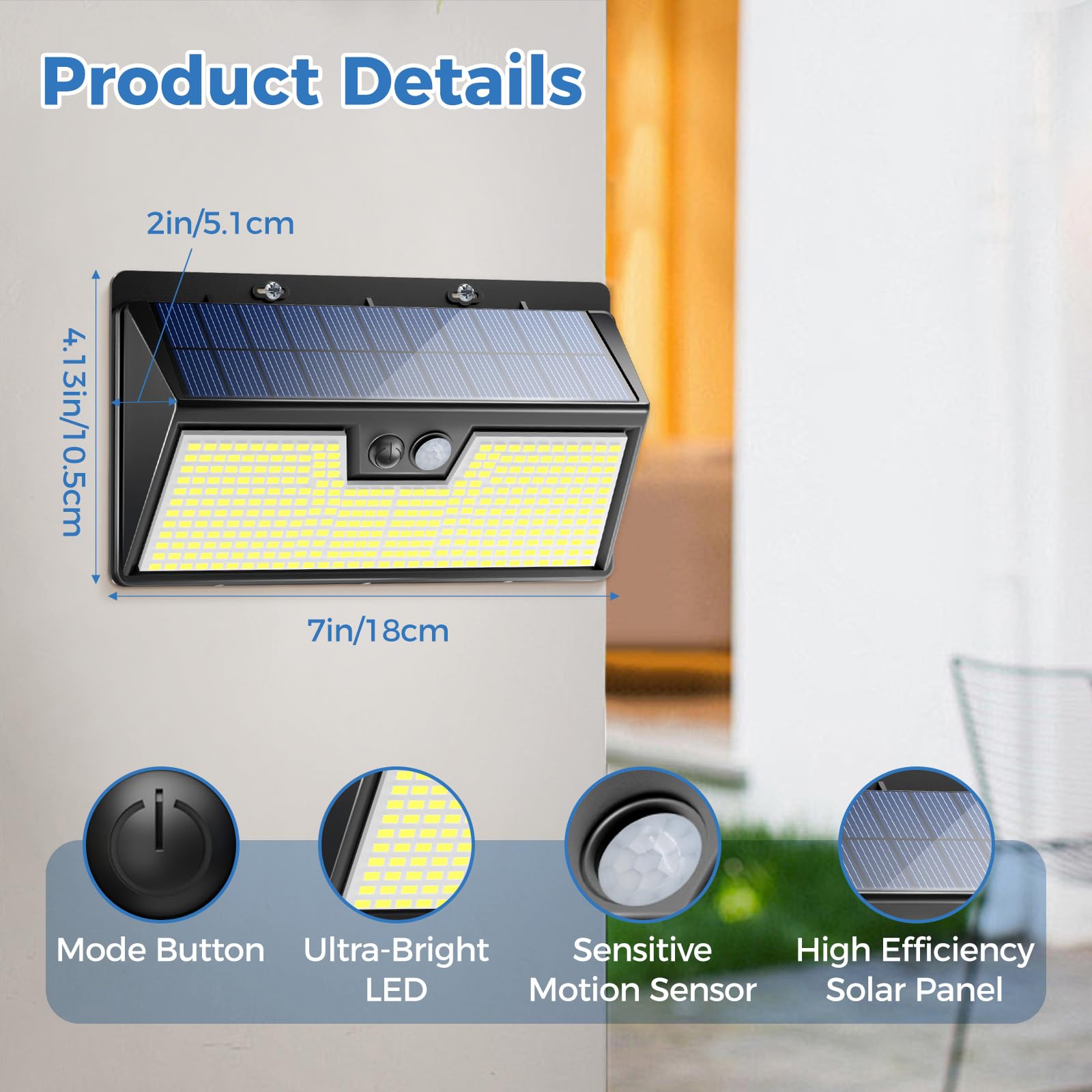 Peasur solar light on fence delivers bright exterior illumination