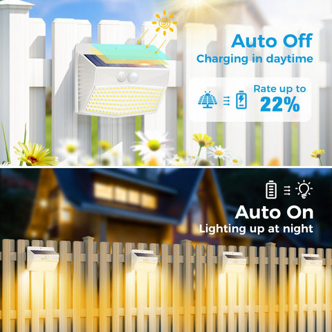 Peasur dusk-to-dawn solar lights brighten garden edges safely