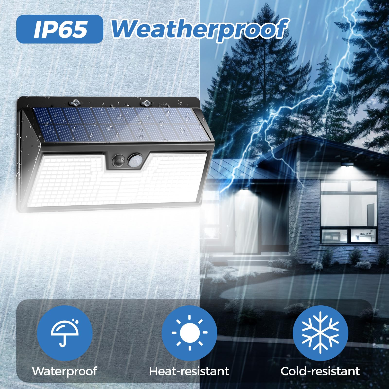 Peasur easy-install solar light mounted with screws or adhesive