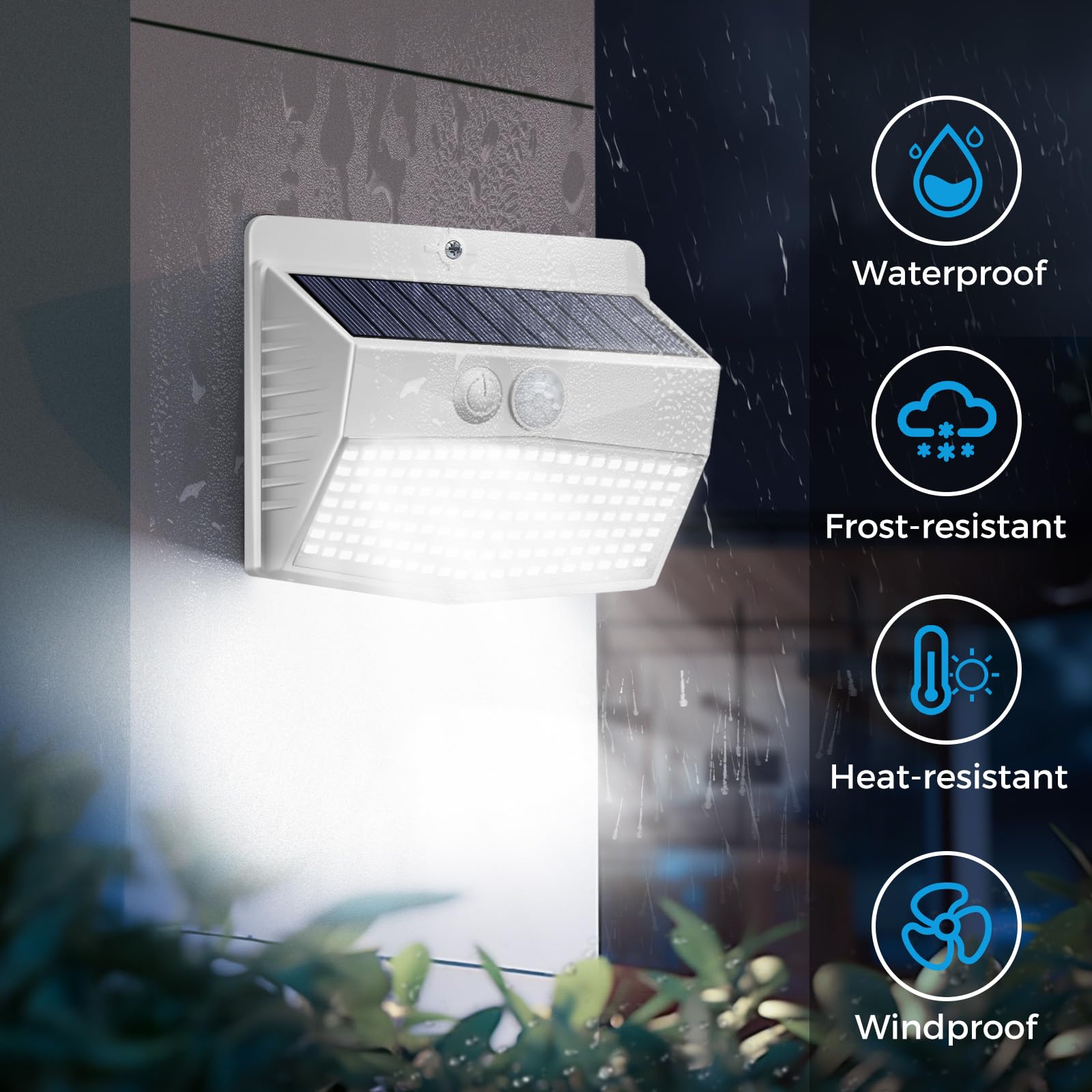 Peasur outdoor motion sensor activates along a dark driveway